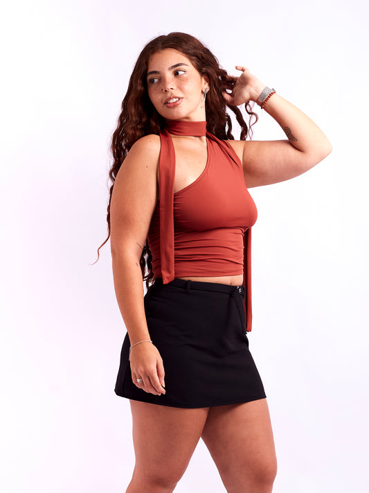 CROPPED SCARF - MARROM TERRACOTA